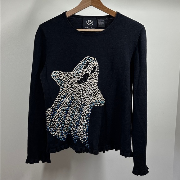 Michael Simon Sweaters - Michael Simon Black Sequin Ghost Top women’s